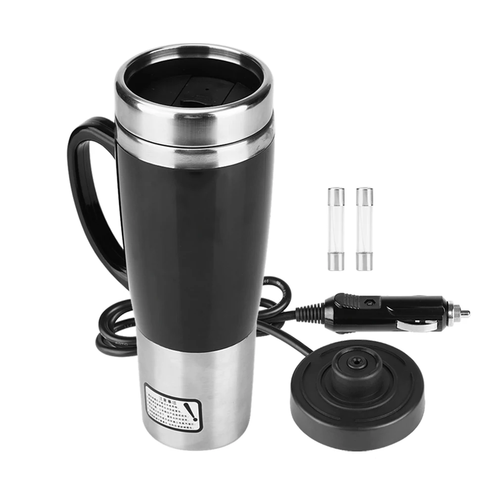 

Car Electric Stainless Steel Heating Cup Coffee Tea Drinking Cup Mug Black for Winter Trave 24V Car Car