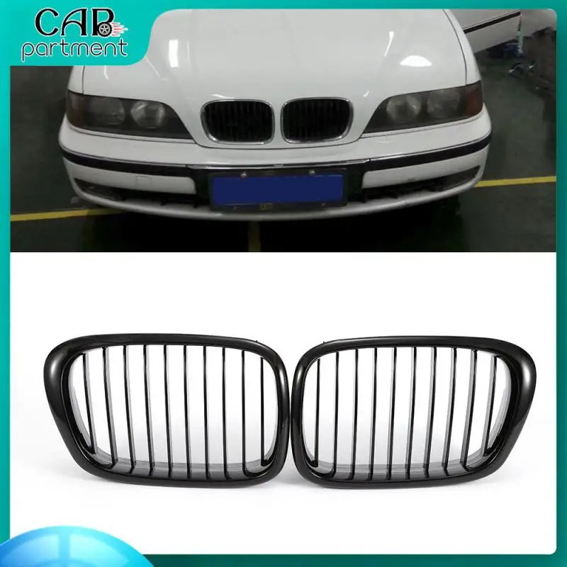 L&R Car Front Bumper Grill Replacement Front Kidney Grille Grill Glossy Black For BMW E39 518 520 523 525 528 1999-2003