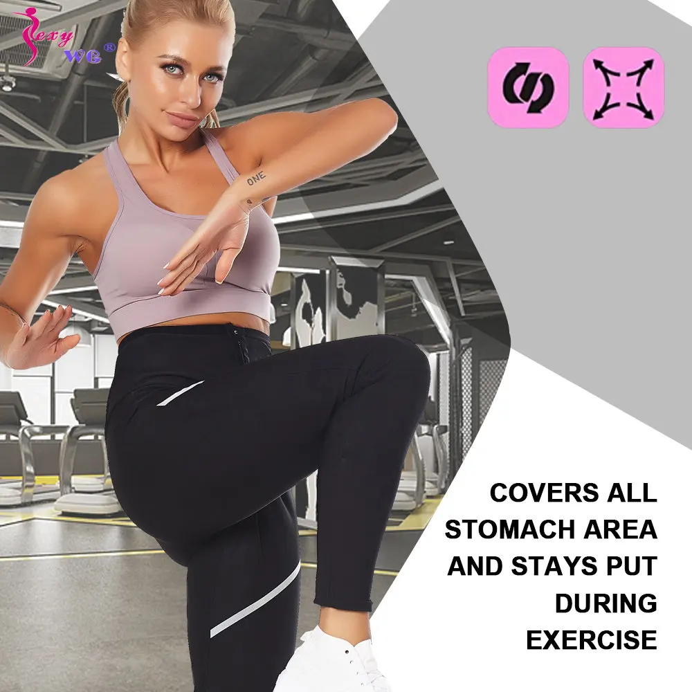SEXYWG Sauna Pants for Women Weight Loss Sweat Leggings Slimming Belly Tight Trousers Ladies Body Shaper Waist Trainer Fitness