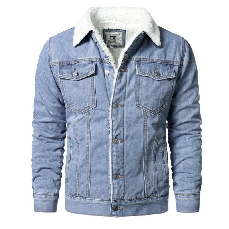S Slim Casual Denim Coats New Male High Quality Cotton Thick
