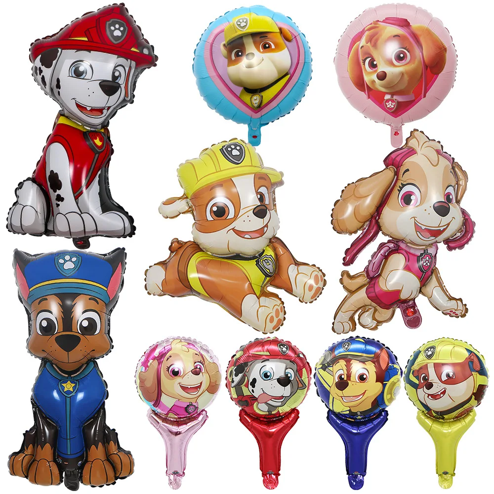 

5/10pcs Paw Patrol Aluminum Balloon Cartoon Character Chase Marshall Skye Rubble Dog Balloon Birthday Decoration Christmas Gift