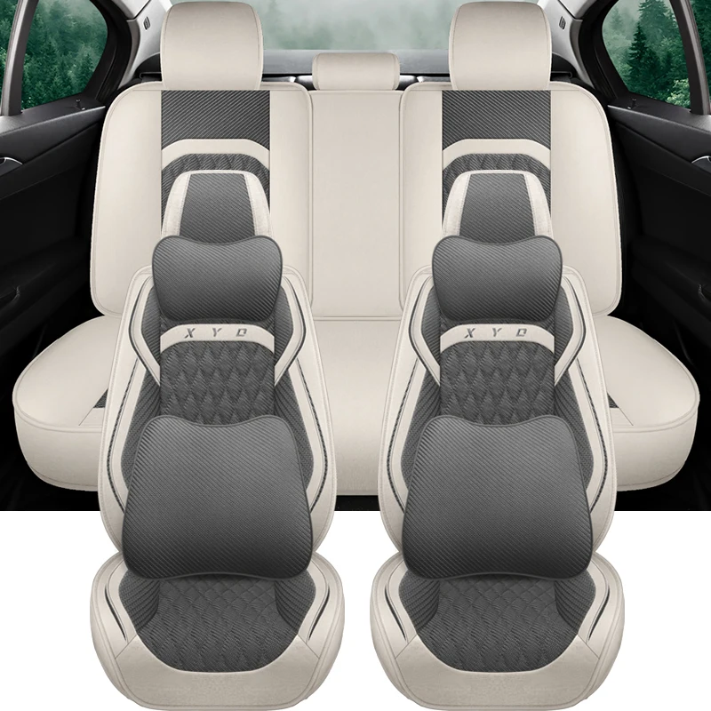 

Чехлы для автомобильных сидений универсальные льняные, накидки для Dodge Caliber Kia Sportage Hyundai Kona JAC S2 F31, роскошные аксессуары для салона, полный комплект