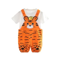 new summer baby clothes suit children girls boys sports cartoon t shirt overalls 2pcsset toddler casual costume kids tracksuits