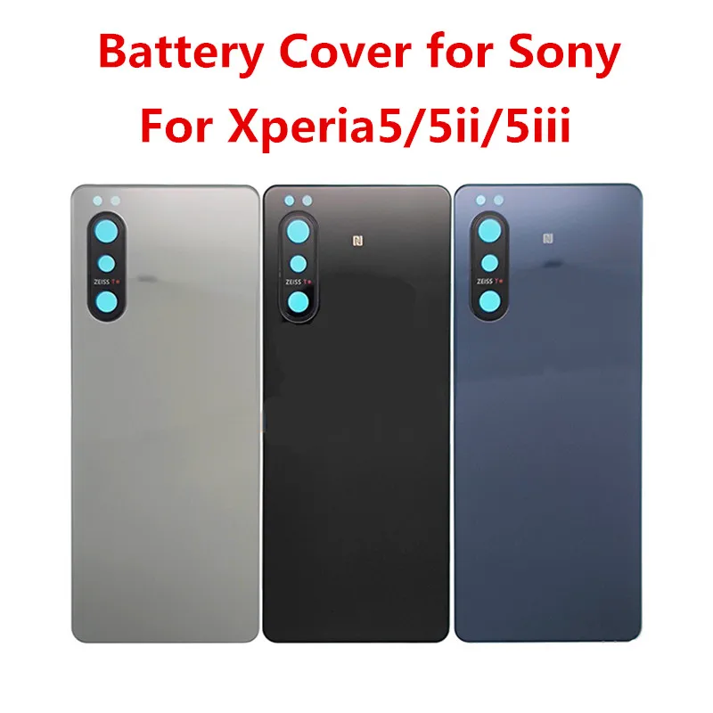 

Back Cover For Sony Xperia 5 ii iii 5ii 5iii 6.1" Xperia5iii Housing Battery Door Repair Replace Rear Case + Logo Camera Lens