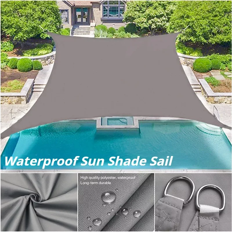 

Outdoor Awning Waterproof Sun Shade Sail Garden Canopi For Terrace Car Canvas Awnings Rectangle Pool Sun-Shelter Sunshade Sail