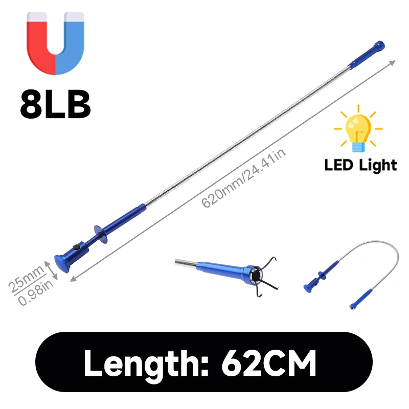 

Телескопическая магнитная ручка с легким портативным удобным инструментом, регулируемая магнитная емкость, стержень для захвата гайки, болта