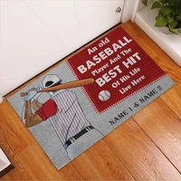 baseball tennis billiards lover custom name decor porch doormat rug mats floor carpet gift 3d all over printed doormat non slip