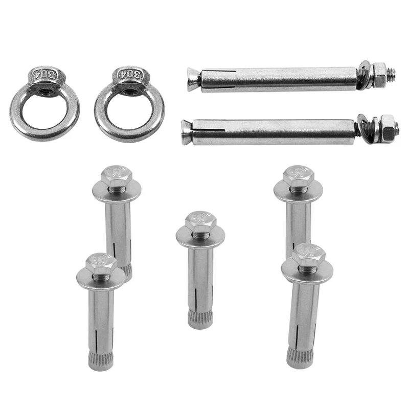 

M6x40mm Hex Head Sleeve Expansion Bolt Anchor Screws 5Pcs With 2Pcs Raw Style Shield Anchor Eye Bolts M6 X 82Mm
