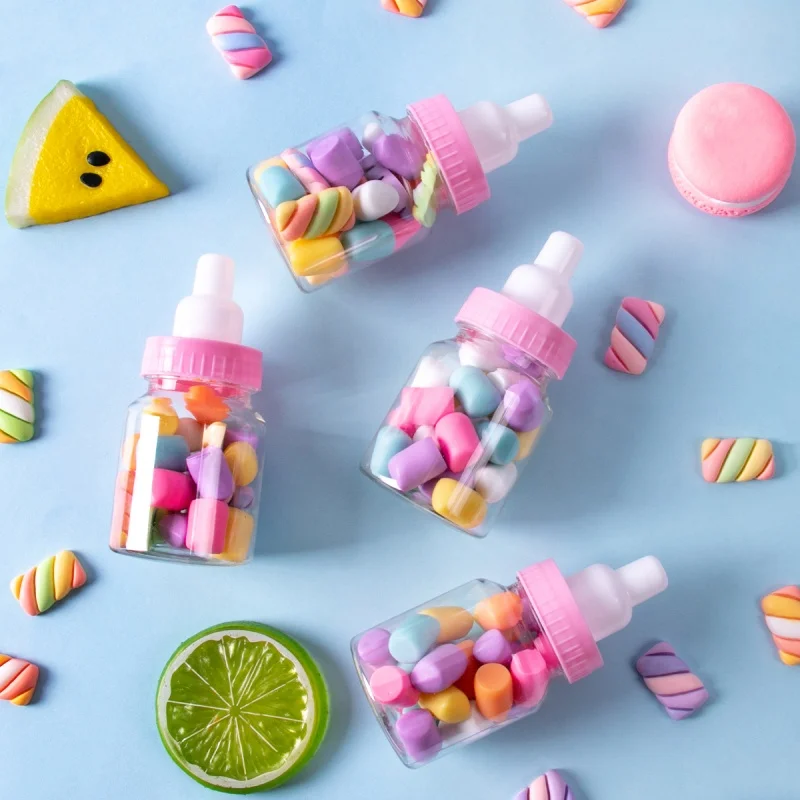 12 шт. детские бутылочки мини-синие розовые белые пластиковые коробки для конфет