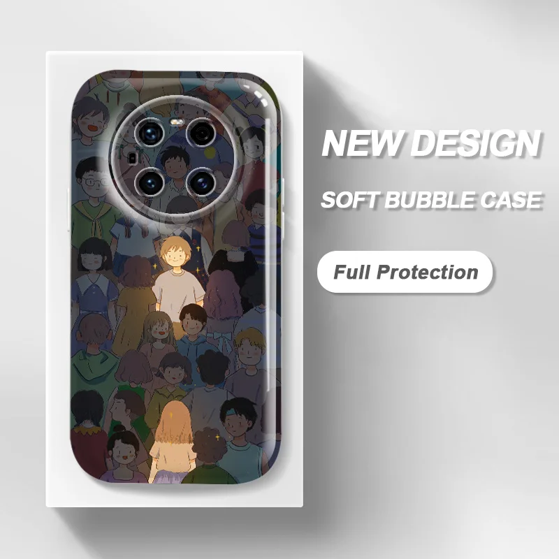 

Crowd Lovers'girlfriends Bubble Case for Huawei Mate 40 30 Pro 4G 5G Mate 30E 40E Pro Mate 20 Pro Soft Shockproof Phone Cover