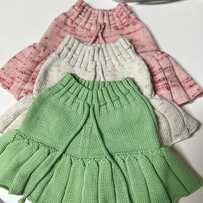 

2022 Kids Girls Autumn Winter Skirts High Quality Solid Kniting Baby Skirts Puff Bottoms New Fashion Toddler Skirt