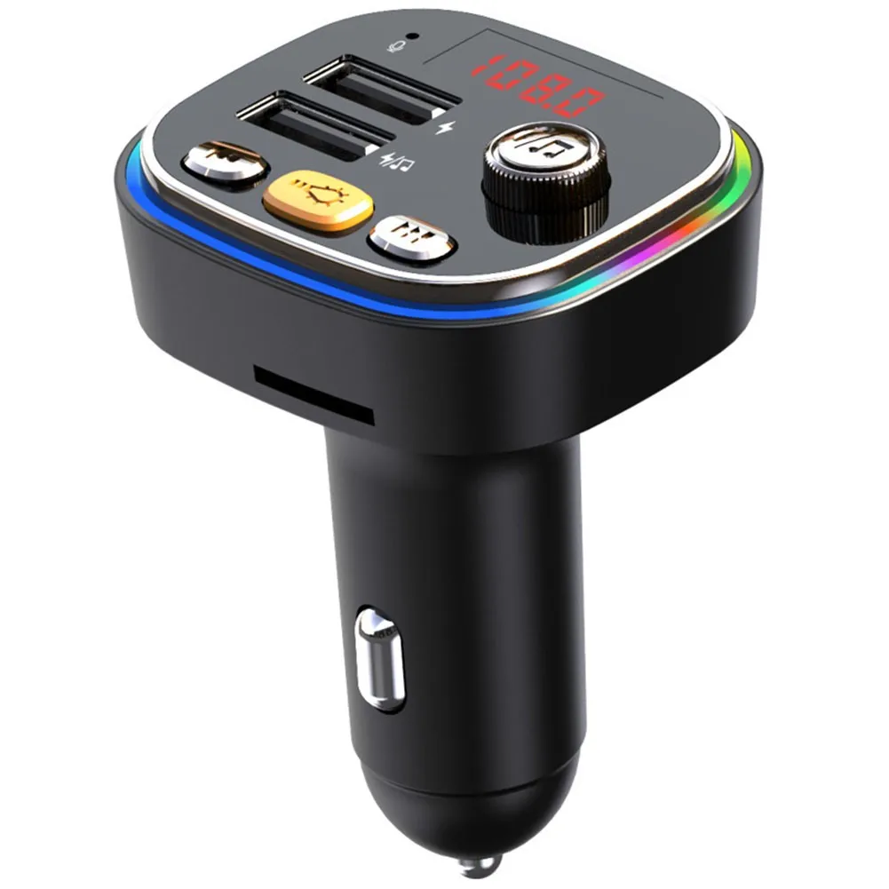 

2 USB 1 Pcs 5-10m Car FM Transmitter Black Bluetooth 5.0 Charger Adapter