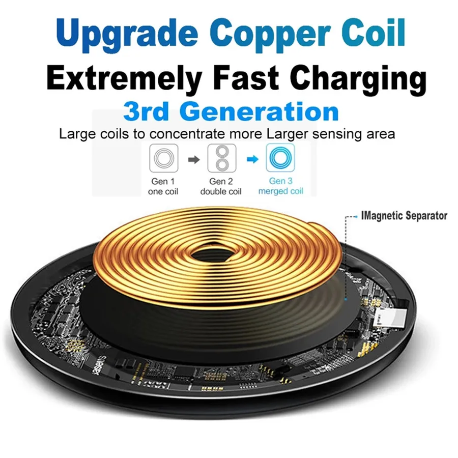 30W Fast Wireless Charger Pad for iPhone 13 12 11 X XR Pro Max For Samsung Galaxy S21 S20 S10 S9 S8 Xiaomi Charging |