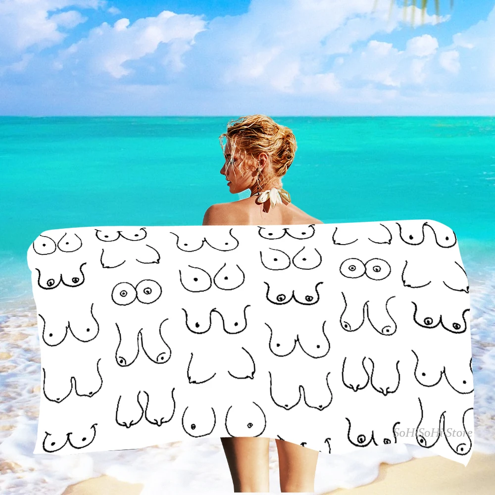 Bathroom Towel Summer Swim Microfiber Boobs Big Beach Towel Funny Adults Gift Hand Towels Quick Dry