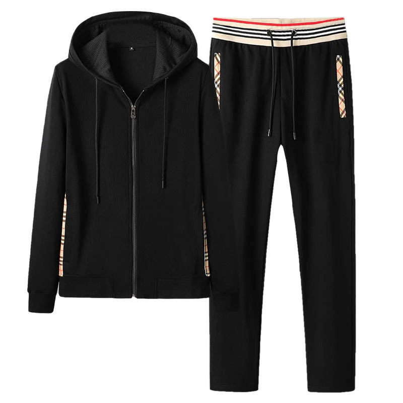 

Fashion Splicing Suit Hoodie And Sweatpants Men And Women Streetwear Couples Pullover Sweatshirts High Quality