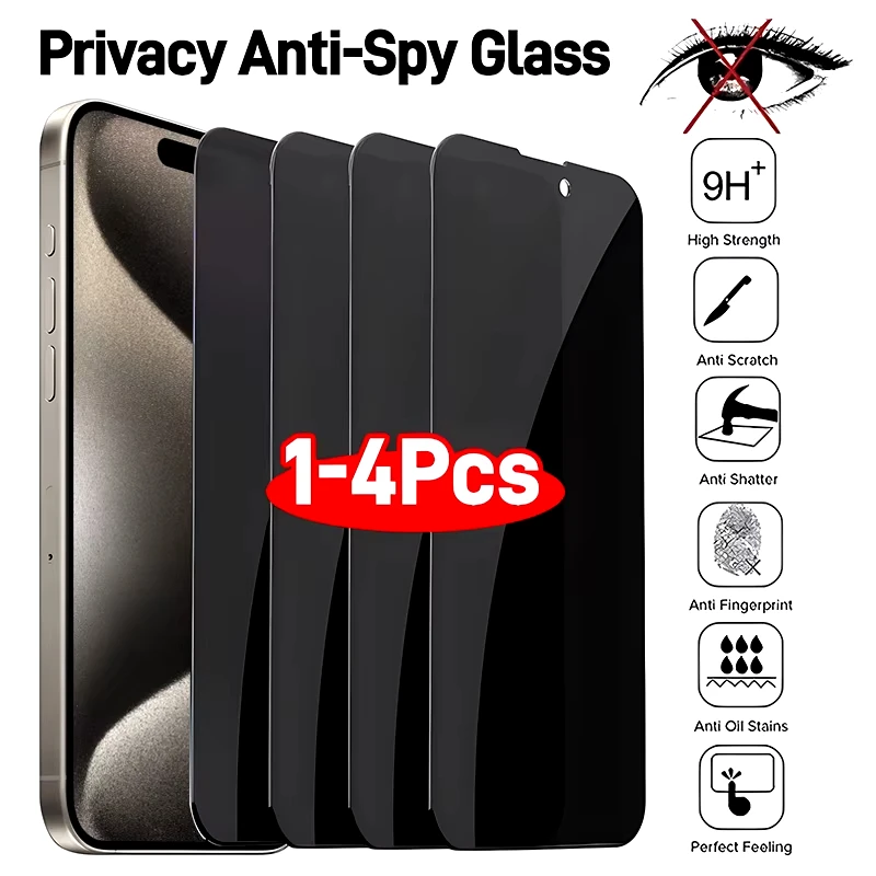 1-4 peças Protetor de tela antiprivacidade para For iPhone 16 Pro Max 13 15 12 11 14 ProMax Mini Plus SE XS 7 8 6