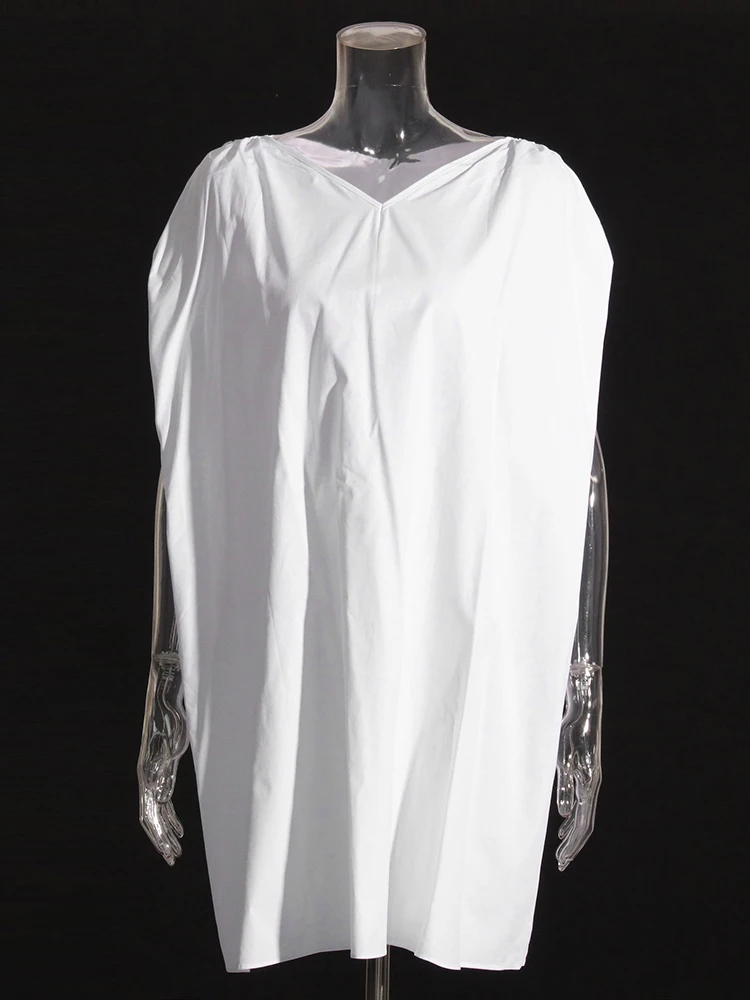 Женское мини-платье с короткими рукавами VGH однотонное минималистичный стиль