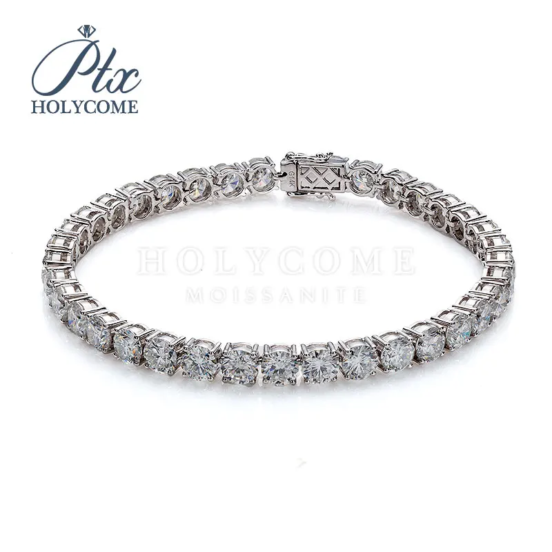 

Holycome, сертифицированный Муассанит GRA, теннисная кружевная накидка 14 к, круглая огранка, принимаем заказы на размер, Муассанит, заводской поставщик