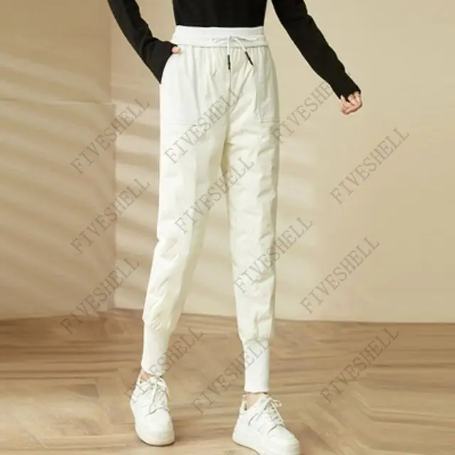 Autumn Cotton Trousers for Women's Snow Outerwear 2022 Winter New High Waist Thick Casual Feet Harem Pants Warm Casual Pants y2k
