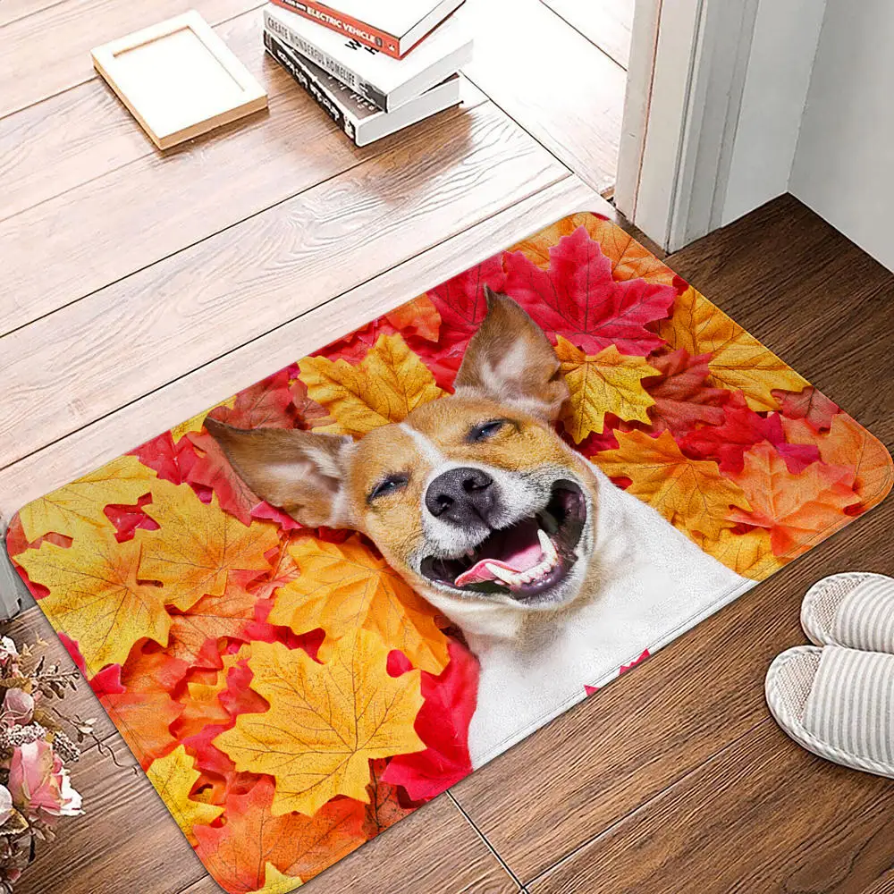 

3D Cute Dog Pattern Entrance Doormat Floor Mat Anti-slip Soft Flannel Area Rug Washable Carpet for Living Room Bedroom Tapis