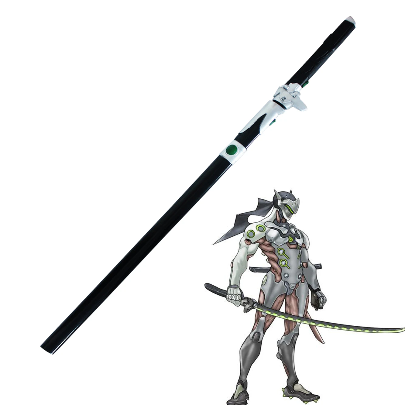 Overwatch Game Cosplay Genji Evil Spirit Sheath Knife Shimada Genji Katana Role Play Game PU Weapon Model Toy Prop Sword 106cm