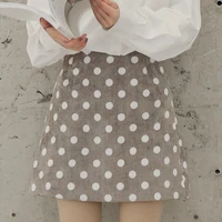 skirts woman fashion 2022 casual versatile slim high waist skirt sweet versatile shuiyu gray bottoming polka dot skirt