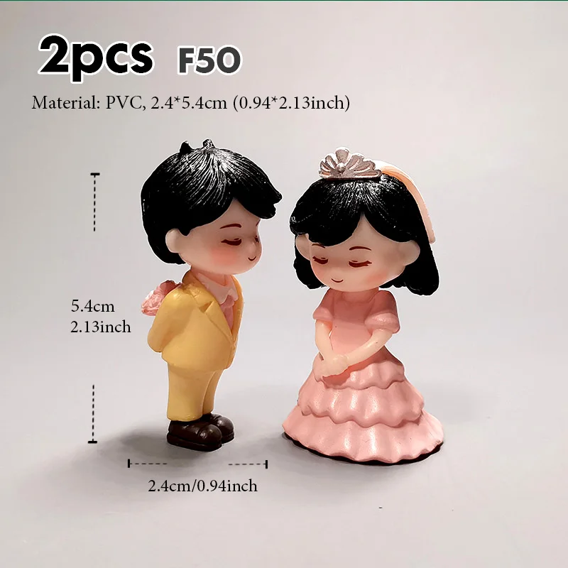 

2 мини Экшн-фигурки для пар, фигурки людей, пластиковое ремесло, Милая модель для влюбленных, принцесса, свадебная фотография, интерьерный Декор автомобиля