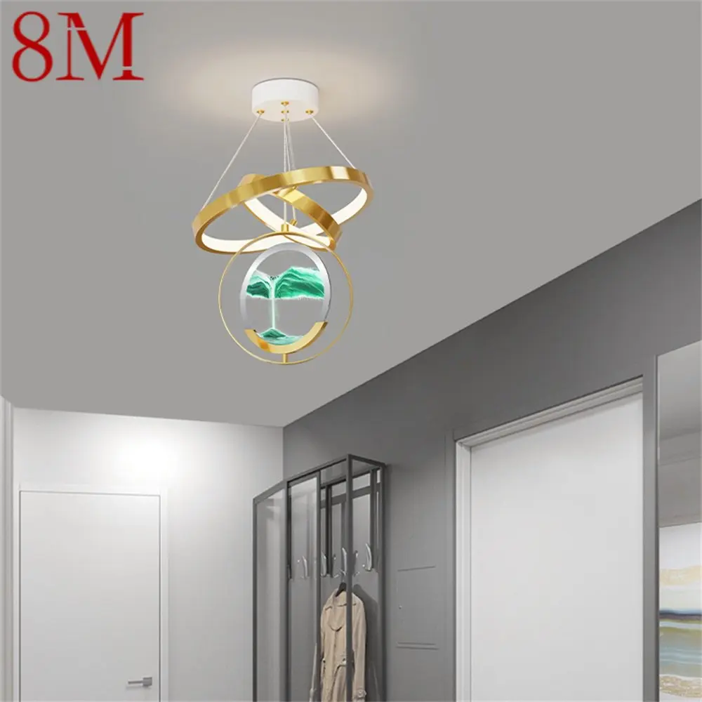 

8M Hourglass Chandelier Lamp Contemporary Gold Pendant Lights LED 3 Colors Creative Decor for Home Dining Room Aisle