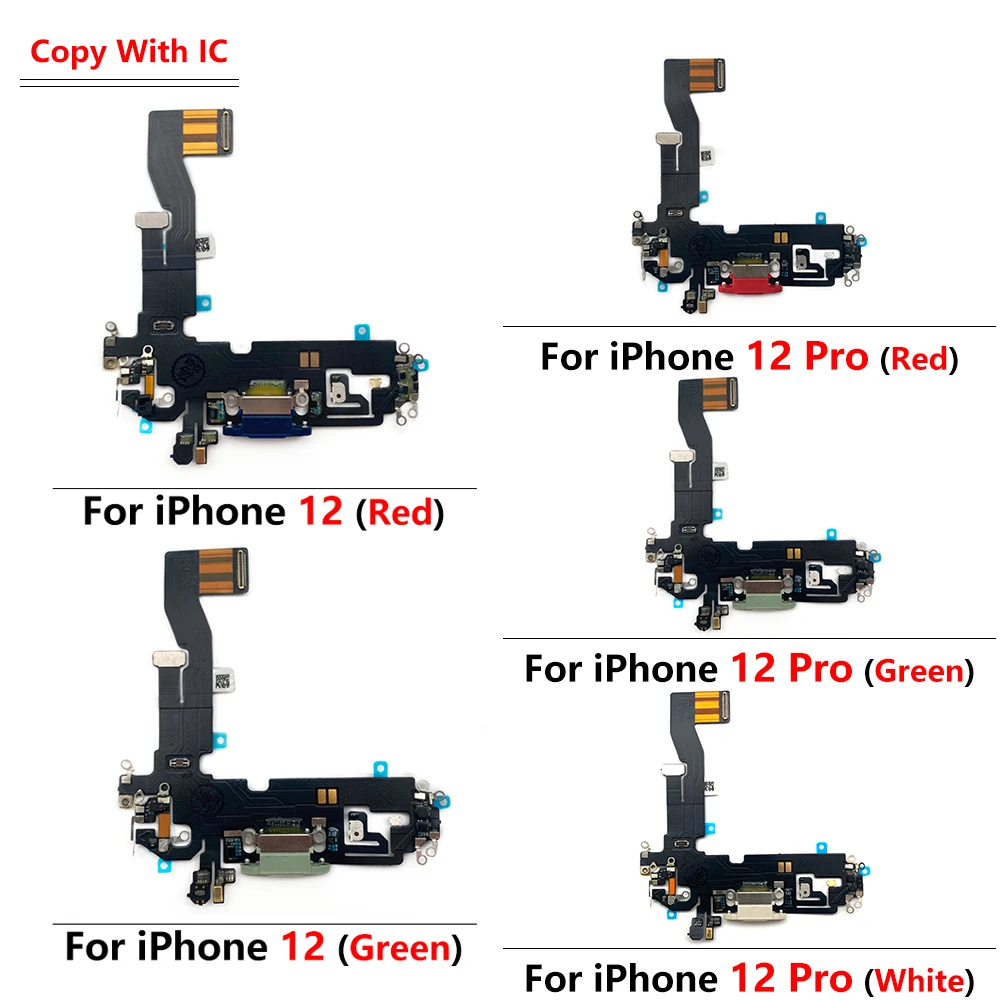 5Pcs USB Charger Sub Board Connector Port Flex Cable For iPhone 12 pro Max Dock Charger Connector With Microphone Flex atacado