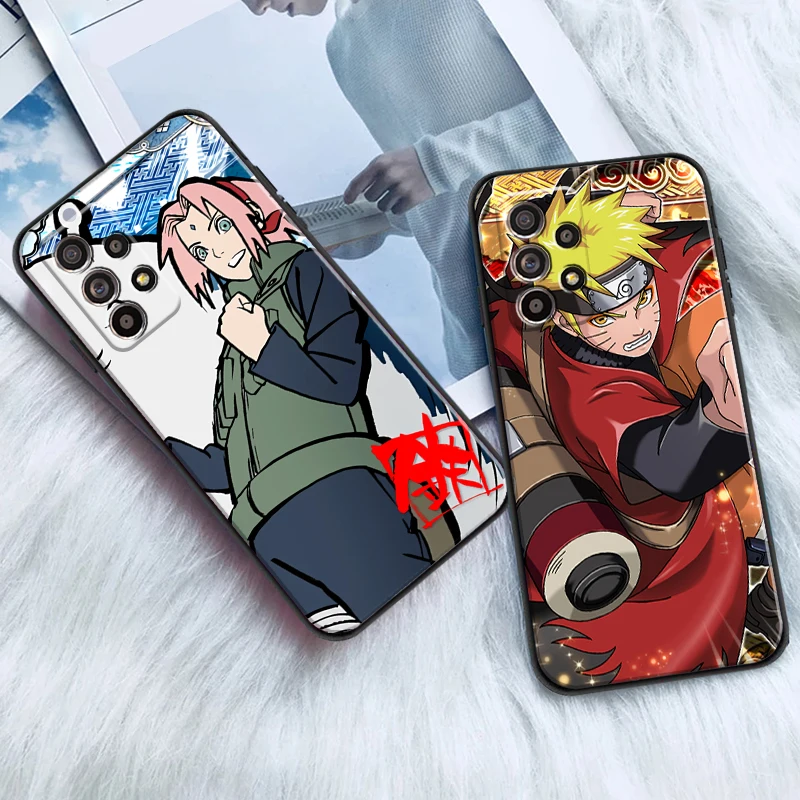 

Bandai NARUTO Cartoon Sasuke For Samsung A20 A21 A22 4G 5G Phone Case Carcasa Black Liquid Silicon Soft Coque Silicone Cover