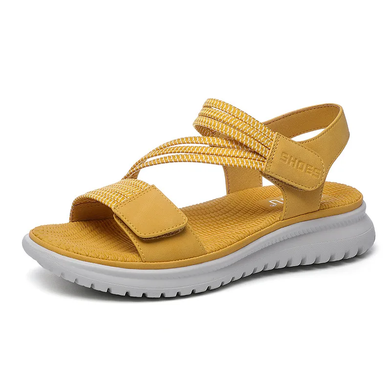 2022 Fashion Brand Beach Sandals Women Thick Sole Summer Shoes Casual Women Sandals Soft Yellow Plus Size 41 42