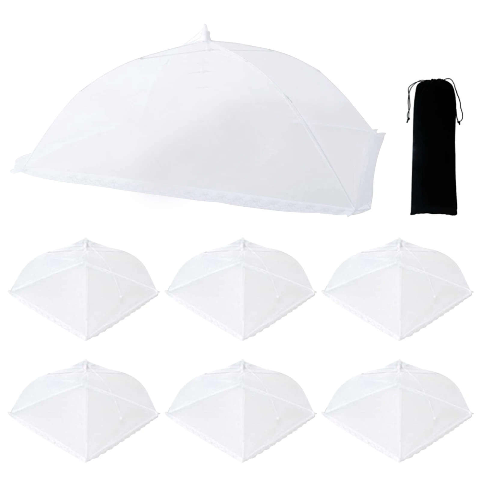 

7pcs For Outside Dome BBQs Mesh Fabric Durable Washable Collapsible Reusable Sturdy Screen Net Tent Umbrella Parties Food Covers