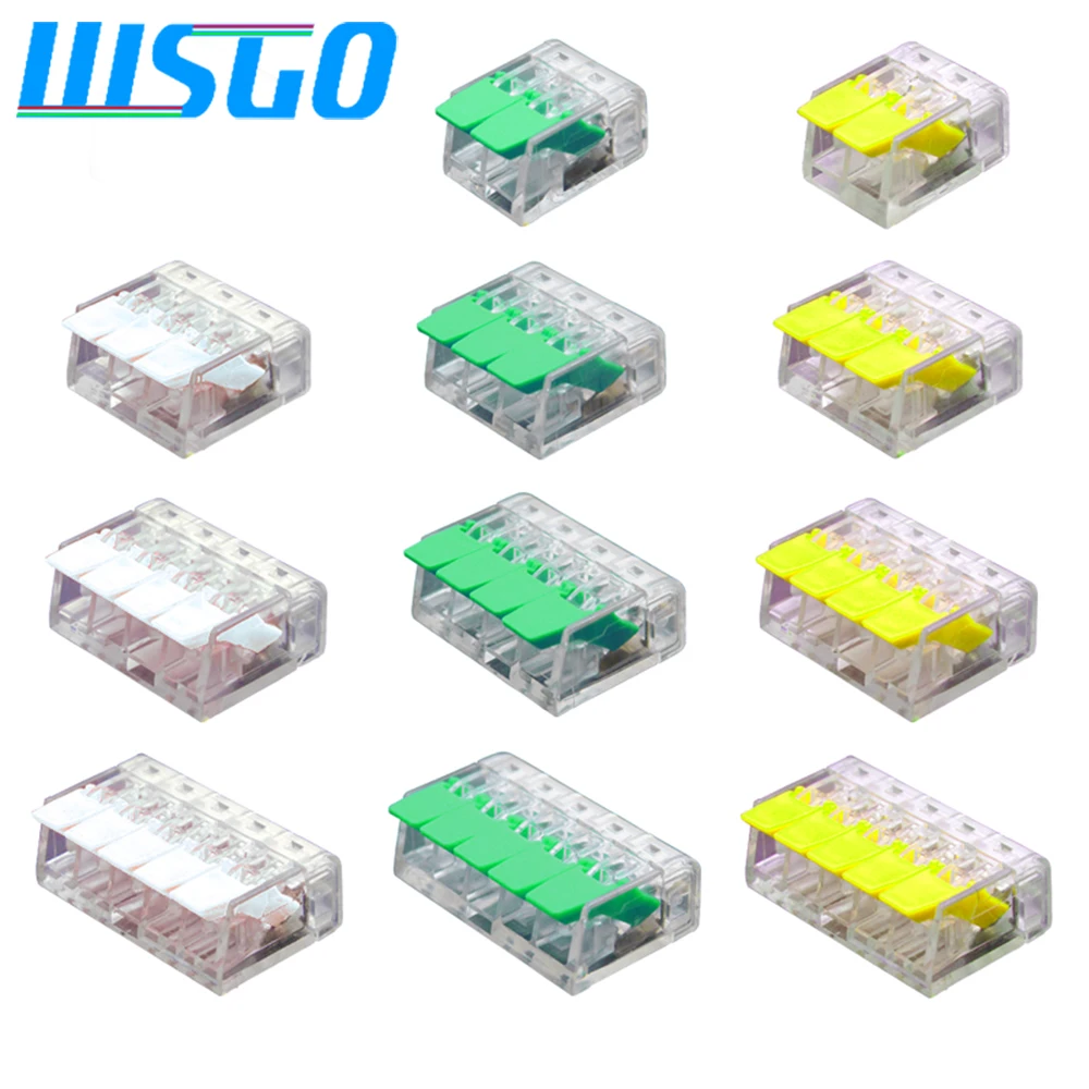 

Wire Connector 25/50/100PCS Mini Quick Terminal Block Universal Compact Wire Splitter Transparent Shell Plug-in Wire Terminal