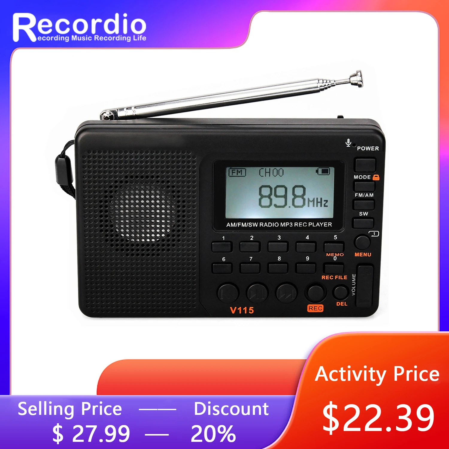 Old-fashioned Nostalgic 80s Retro Stereo Cassette Recorder Radio