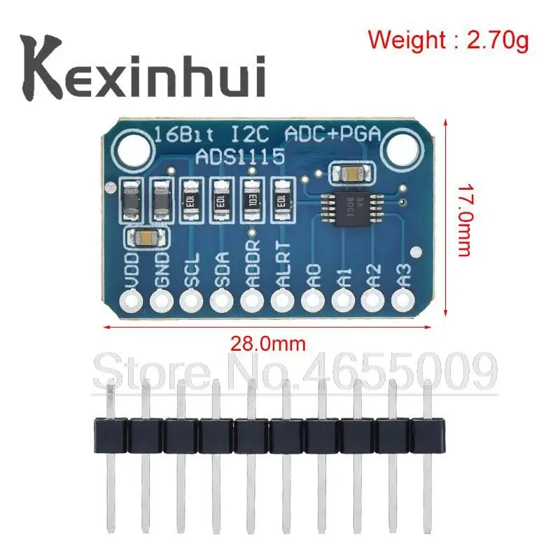 16-битный I2C ADS1115 модуль ADC 4-канальный с усилителем Pro Gain RPi | Электронные компоненты