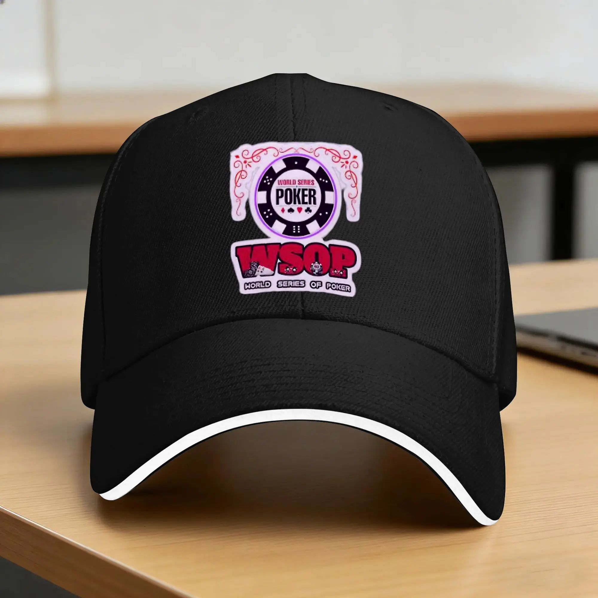 Фото Бейсболка Wsop Free Chips, регулируемая кепка для пеших прогулок и рыбалки, унисекс, мужская модная кепка с застежкой-пряжкой №1