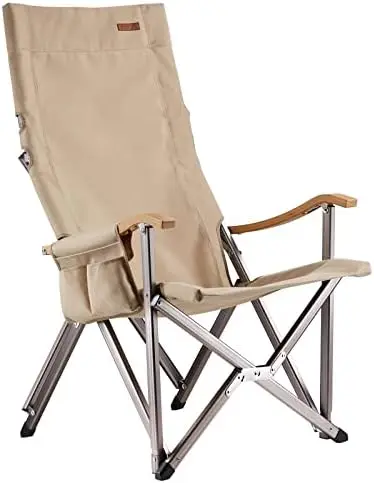 

Hi1600 Camping Chairs for Adults, Extra High-Back Folding Chair Heavy Duty Reclining Chair, Portable with Shoulder Strap for Out