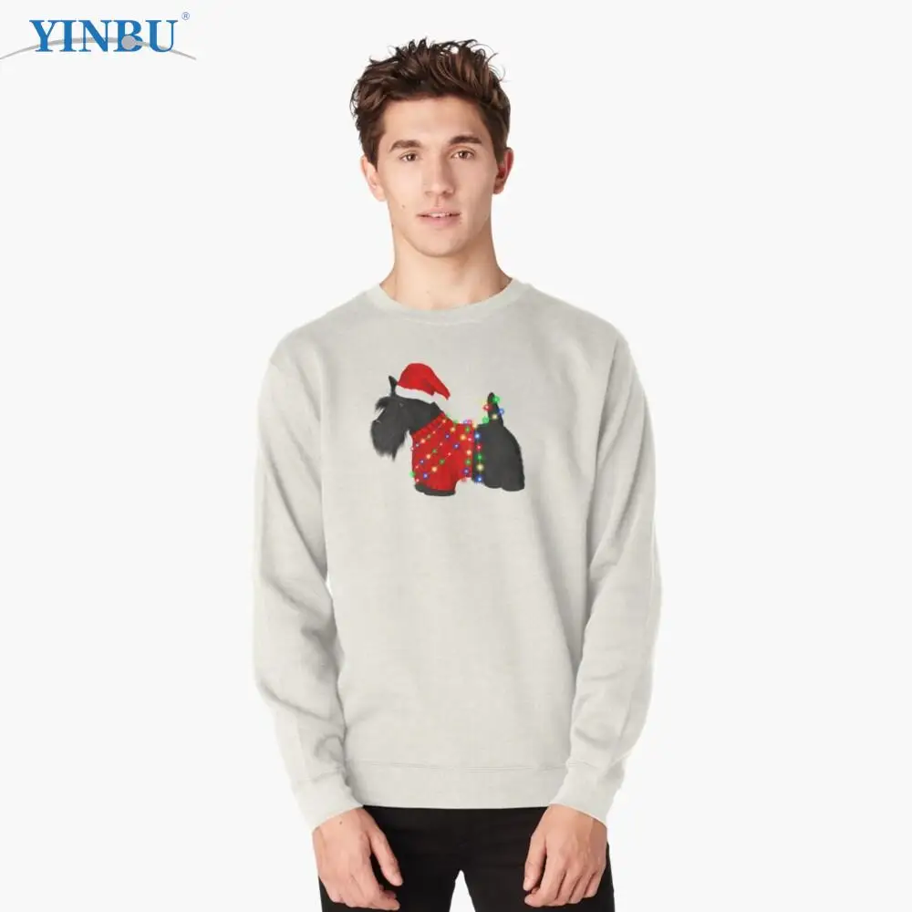 

Шотландский терьер (собачка Скотти) Рождественская легкая толстовка модная уличная одежда мужская одежда