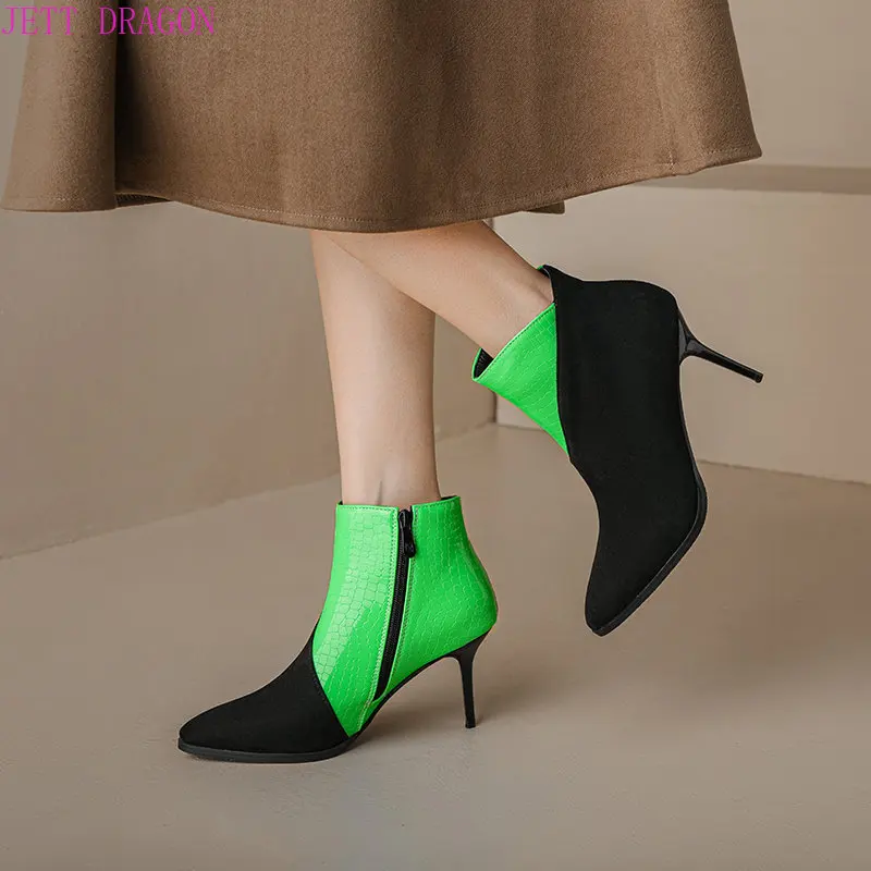 

Женские ботильоны на шпильке, с острым носком, на молнии