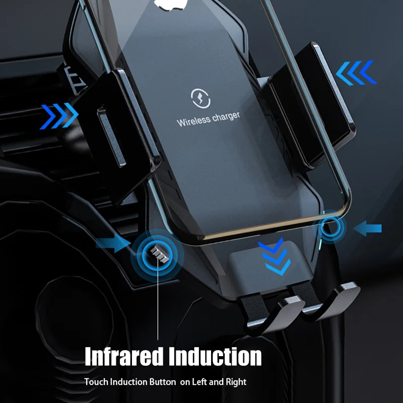 qi 10w fast car wireless charger for doogee s98 s95 s90 s90c s88 s68 s97 pro v10 v20 bl9000 automatic clamping car phone holder free global shipping