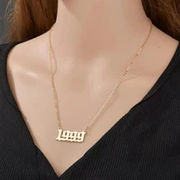 fashion number pendant necklace girls trend chain clavicle chain gift jewelry