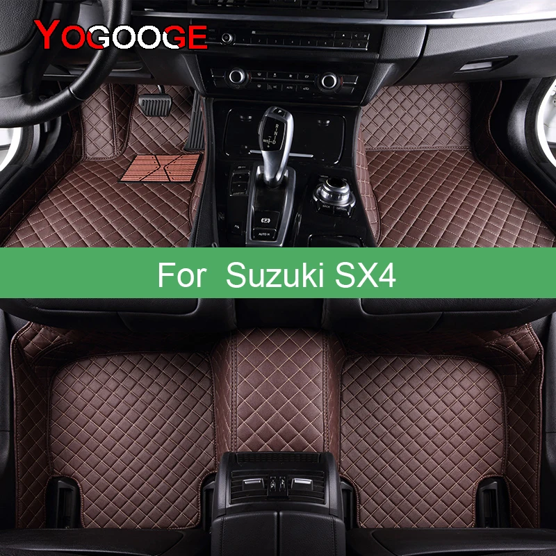 YOGOOGE Car Floor Mats For Suzuki SX4 Foot Coche Accessories Carpets
