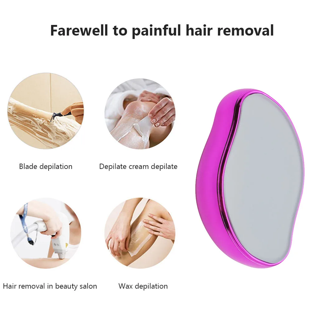 

Crystal Physical Hair Removal Bleame Hair Eraser Painless Safe Epilator Easy Cleaning Reusable Body Beauty Glass Hair Removal
