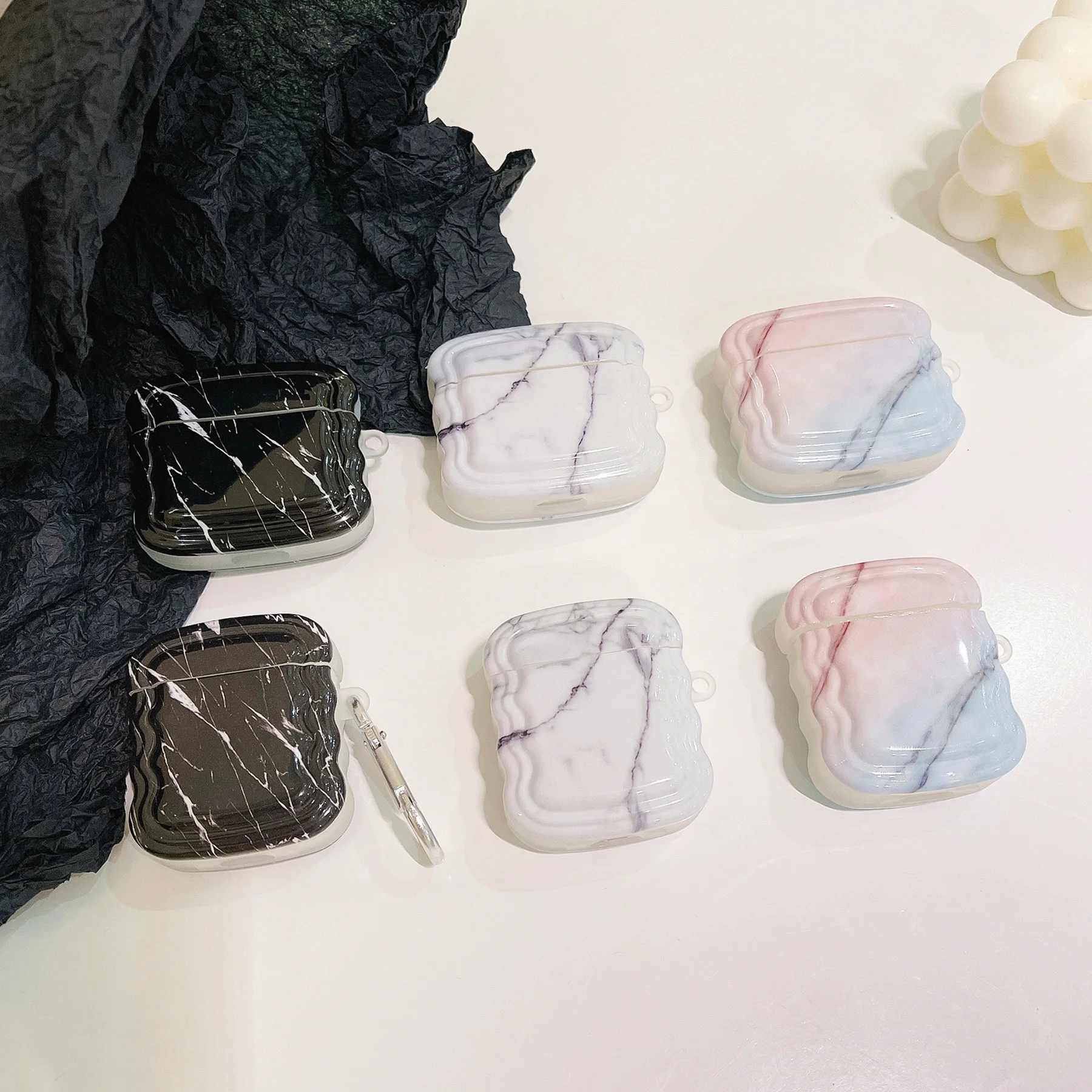 

Simple marble soft shell For Apple AirPods 1 2 pro Bluetooth Headphone Cover 3rd Generation Silicone Soft Cover Protective Case
