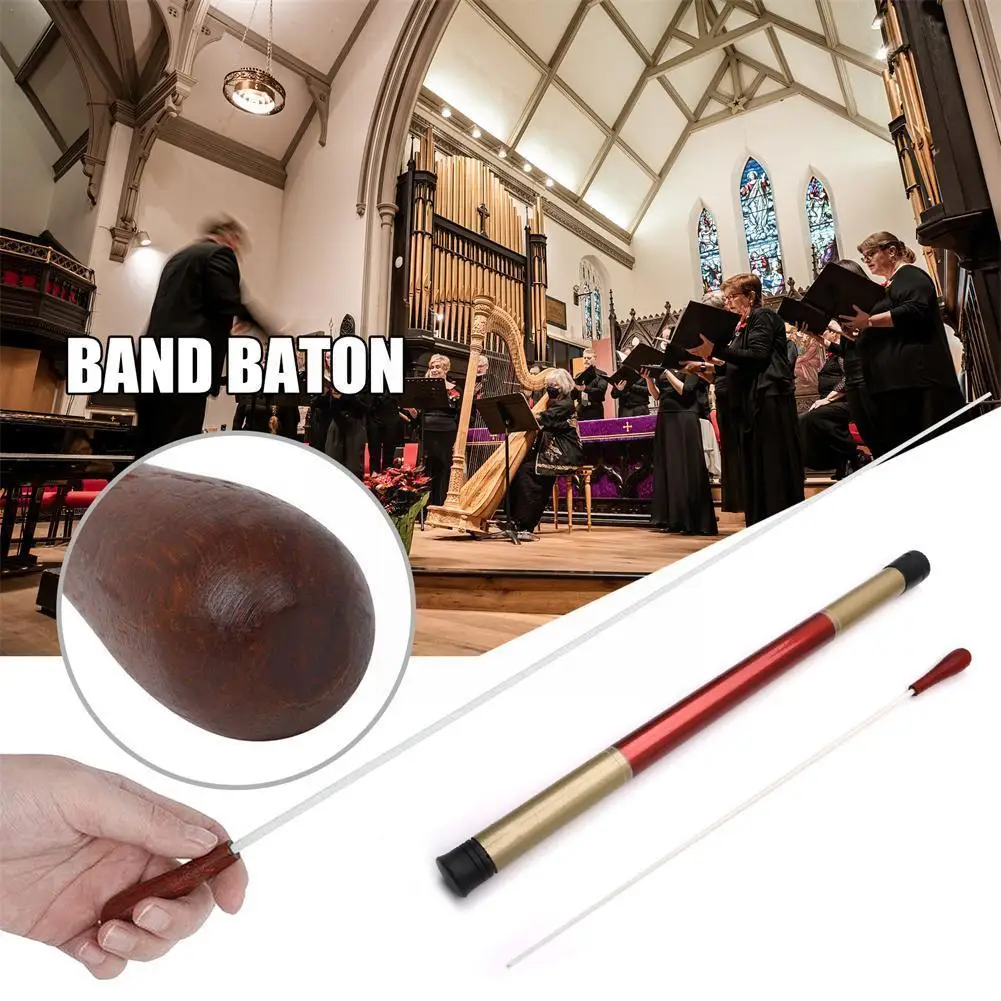 

1pcs Wooden Band Conductor Baton Rhythm Music Director Orchestra Mahogany Concert Teaching Handle Conductor Y3w4