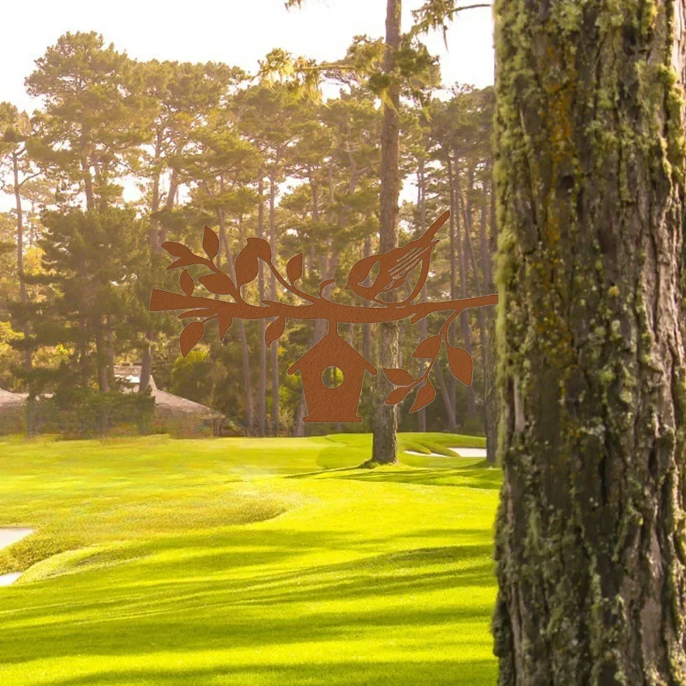 Очаровательный садовый кол с металлическим силуэтом воробья — трансформируйте