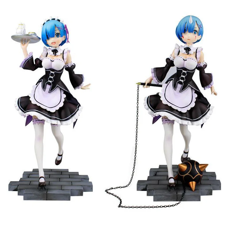 

Anime Re:Life In A Different World From Zero Kawaii Girl Figure Rem Who Turned Into A Ghost Interchangeable Head Maid Outfit Rem
