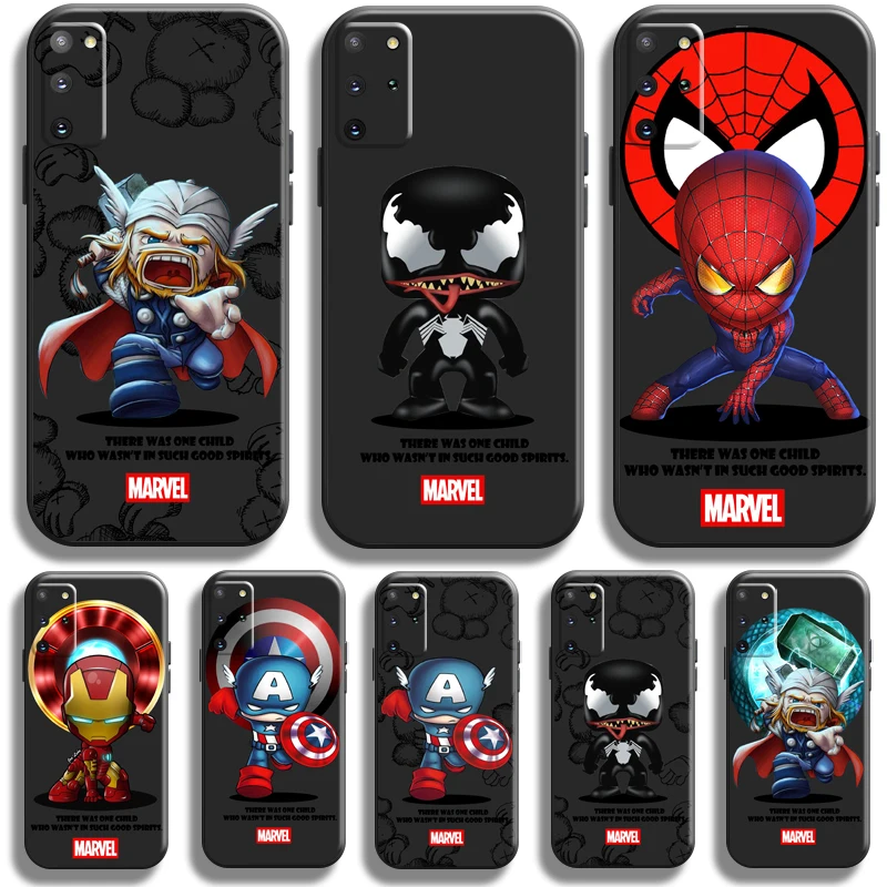 

Marvel Cartoon Spiderman For Samsung Galaxy S21 S20 FE Ultra S21 S20 Plus 5G Phone Case Back Carcasa Silicone Cover TPU Black
