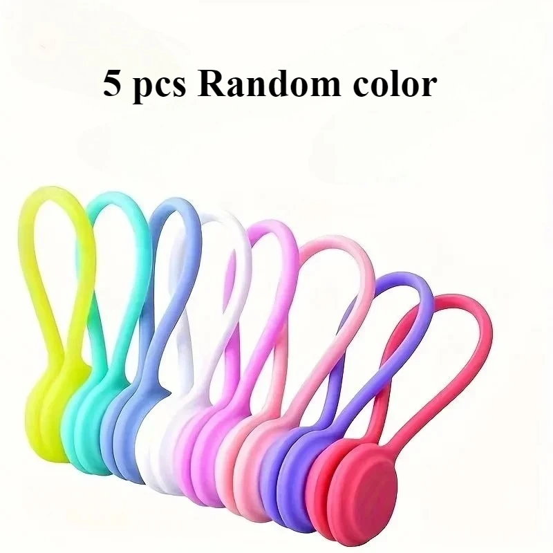 

Многоразовые магнитные кабельные стяжки, органайзер для шнура, силиконовые магнитные стяжки для шнура для вещей, магниты на холодильник с маркером для книг