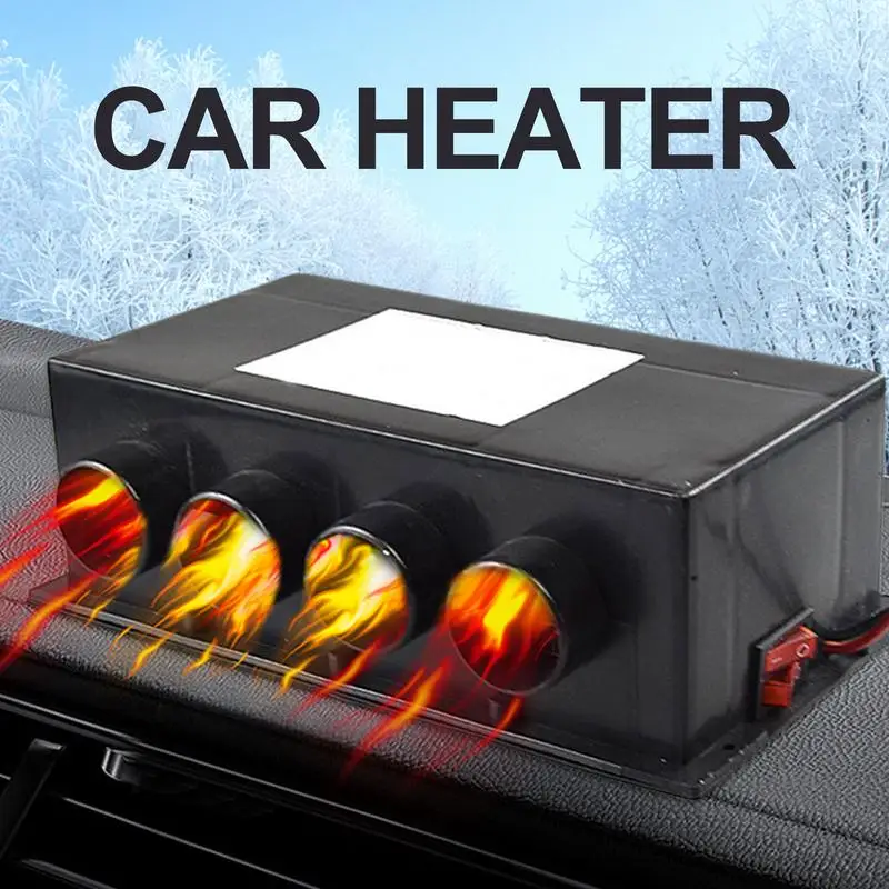 

Car Heater 24V 600W - Four-Hole Car Warm Fan Glass Defroster and Demister | Portable Auto Car Van Heater ( Black )